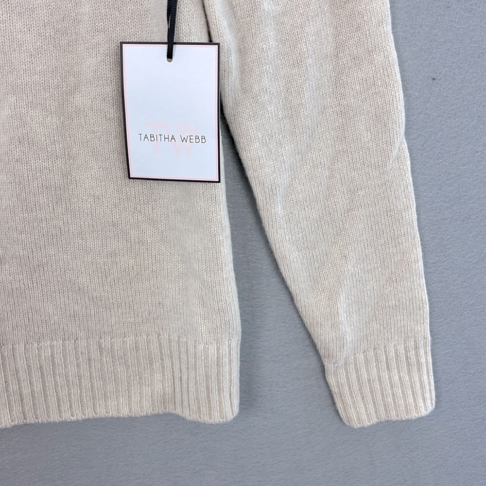 Tabitha Webb -NWT women’s Fairisle Lambswool blend crewneck Sweater cream/pink M - Picture 4 of 7